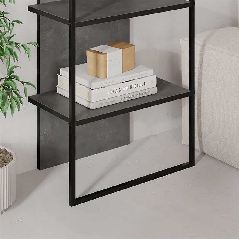 Βιβλιοθήκη Archy Megapap χρώμα γκρι ρετρό 53x31,7x180εκ.