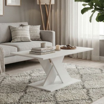 Τραπεζάκι σαλονιού Marcello Megapap χρώμα λευκό 110x55x47εκ.