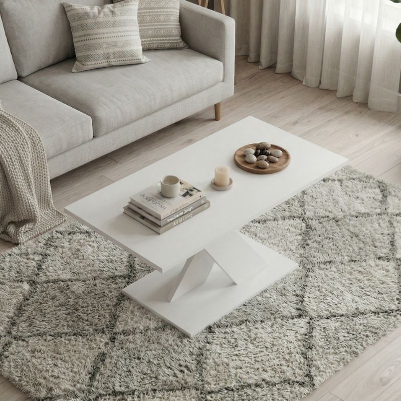 Τραπεζάκι σαλονιού Marcello Megapap χρώμα λευκό 110x55x47εκ.