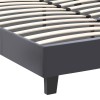 Κρεβάτι Flat Megapap από τεχνόδερμα χρώμα μαύρο ματ 160x200εκ.