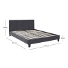 Κρεβάτι Flat Megapap από τεχνόδερμα χρώμα μαύρο ματ 160x200εκ.