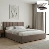 Κρεβάτι Renata Megapap υφασμάτινο με αποθηκευτικό χώρο χρώμα μπεζ 160x200εκ.