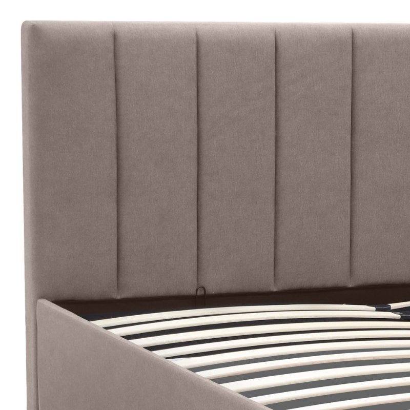 Κρεβάτι Renata Megapap υφασμάτινο με αποθηκευτικό χώρο χρώμα μπεζ 160x200εκ.