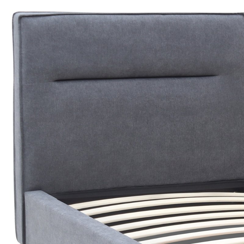 Κρεβάτι Megan Megapap υφασμάτινο χρώμα ανθρακί 160x200εκ.