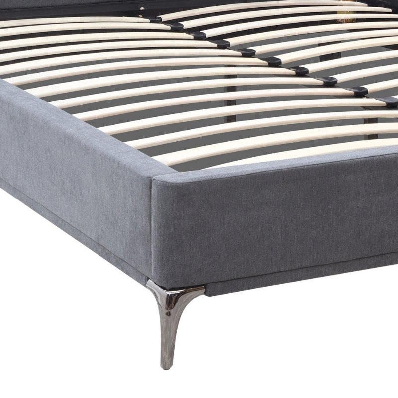 Κρεβάτι Megan Megapap υφασμάτινο χρώμα ανθρακί 160x200εκ.