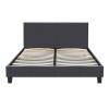Κρεβάτι Flat Megapap από τεχνόδερμα χρώμα μαύρο ματ 150x200εκ.