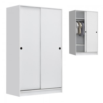 Ντουλάπα ρούχων Regio Megapap δίφυλλη συρόμενη χρώμα λευκό 120x60x200εκ.