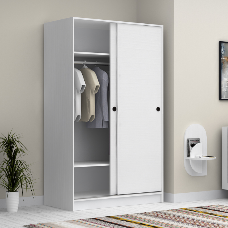 Ντουλάπα ρούχων Regio Megapap δίφυλλη συρόμενη χρώμα λευκό 120x60x200εκ.