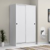 Ντουλάπα ρούχων Regio Megapap δίφυλλη συρόμενη χρώμα λευκό 120x60x200εκ.