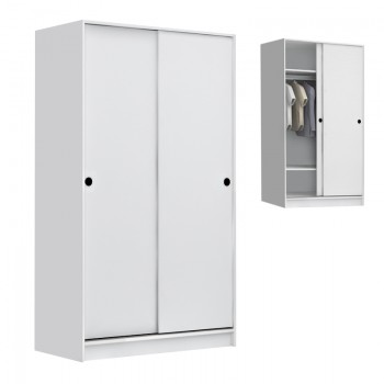 Ντουλάπα ρούχων Regio Megapap δίφυλλη συρόμενη χρώμα λευκό 100x60x181εκ.