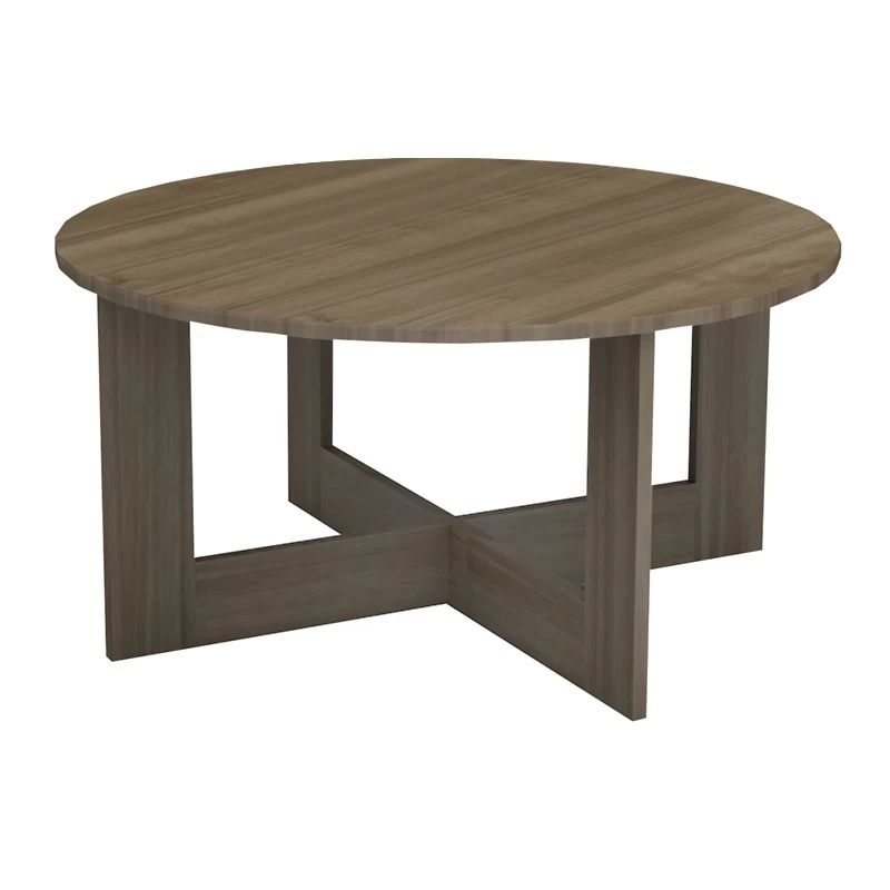 Τραπεζάκι σαλονιού Kati Megapap χρώμα καρυδί Ø80x42εκ.