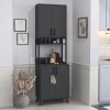 Έπιπλο κουζίνας Sedef Megapap χρώμα ανθρακί 61x40x202,1εκ.