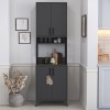 Έπιπλο κουζίνας Sedef Megapap χρώμα ανθρακί 61x40x202,1εκ.