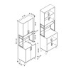 Έπιπλο κουζίνας Sedef Megapap χρώμα ανθρακί 61x40x202,1εκ.