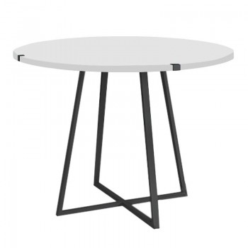 Σετ τραπεζαρία 5τμχ Rubes - Kevin Megapap χρώμα λευκό - μουσταρδί Ø100x78εκ.