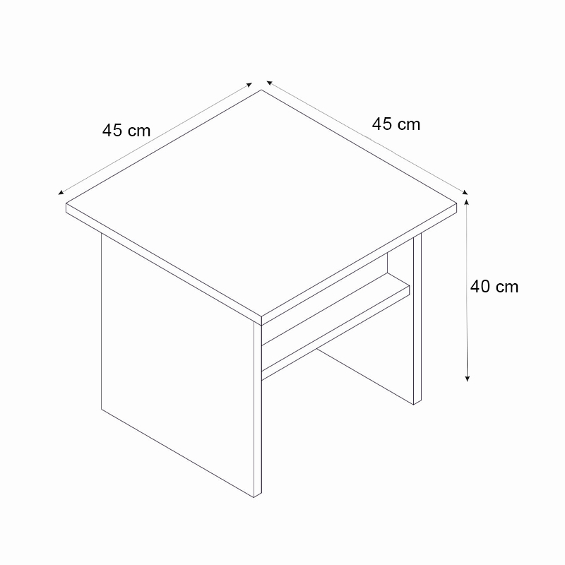Τραπεζάκι σαλονιού - γραφείου Nika Megapap χρώμα sepet oak - ανθρακί 45x45x40εκ.