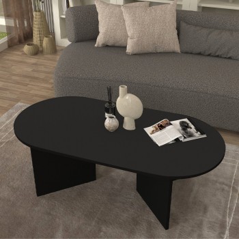 Τραπεζάκι σαλονιού Cortado Megapap χρώμα μαύρο 120x60x39,6εκ.