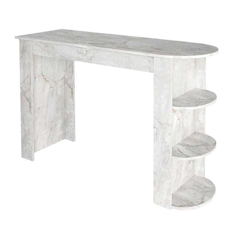 Τραπέζι μπαρ Vigne Megapap χρώμα λευκό εφέ μαρμάρου 150x51,6x101,8εκ.