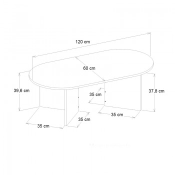 Τραπεζάκι σαλονιού Cortado Megapap χρώμα travertine 120x60x39,6εκ.