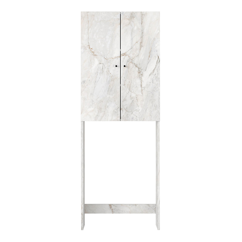 Έπιπλο πλυντηρίου Romme Megapap χρώμα λευκό εφέ μαρμάρου 65x27,1x180εκ.