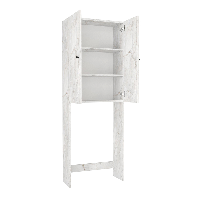 Έπιπλο πλυντηρίου Romme Megapap χρώμα λευκό εφέ μαρμάρου 65x27,1x180εκ.