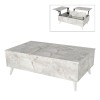 Τραπεζάκι σαλονιού Roy Megapap με σερβιτόρο χρώμα λευκό εφέ μαρμάρου 121x69x40εκ.