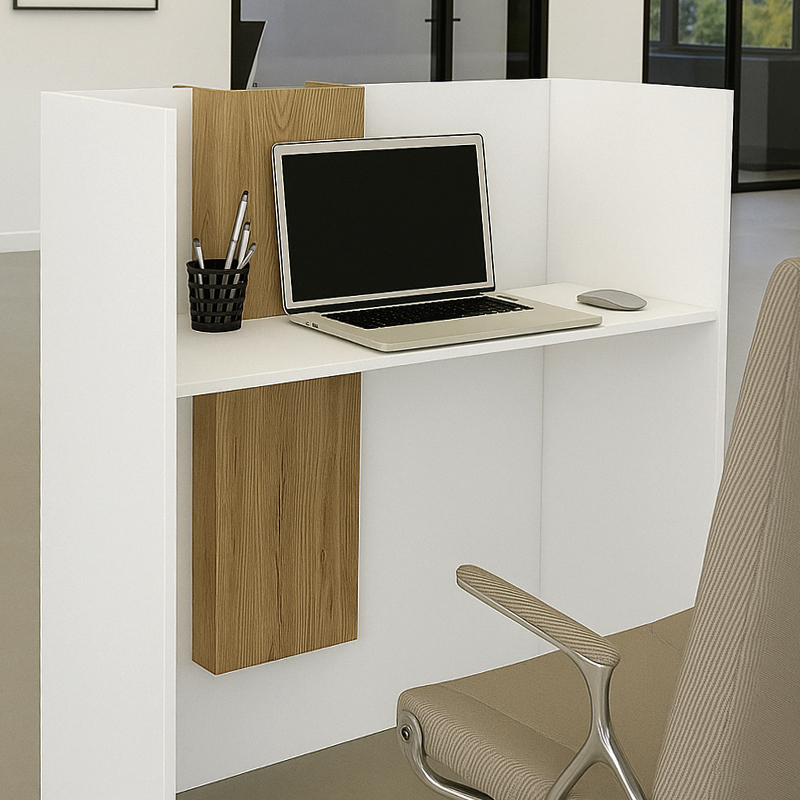 Γραφείο υποδοχής - reception Bonveno Megapap χρώμα λευκό - sepet oak 90x43,2x110εκ.