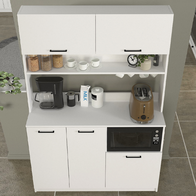 Έπιπλο κουζίνας Tuco 3 Megapap χρώμα λευκό 123,8x40x180εκ.