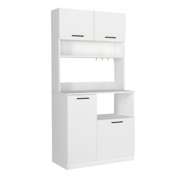 Έπιπλο κουζίνας Tuco 2 Megapap χρώμα λευκό 90x40x180εκ.