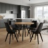 Σετ τραπεζαρία 5τμχ Roma - Viva Megapap χρώμα pine oak - μαύρο Ø80x75εκ.