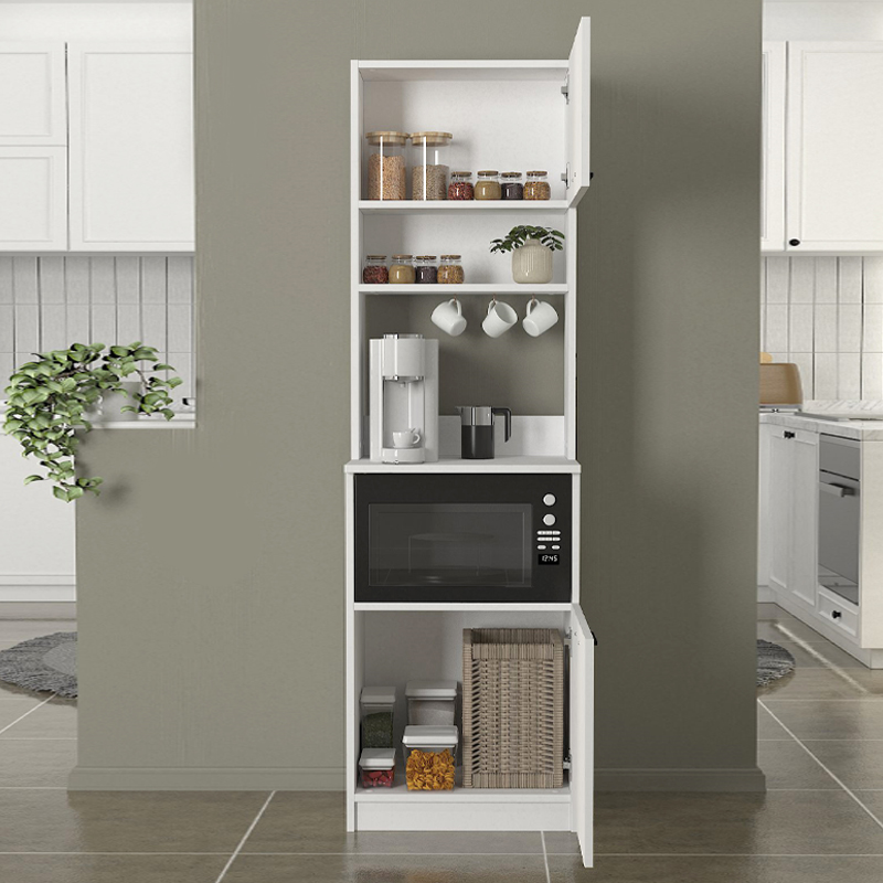 Έπιπλο κουζίνας Tuco 1 Megapap χρώμα λευκό 53,8x40x180εκ.