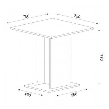Σετ τραπεζαρία 5τμχ Allos - Nova Megapap χρώμα sapphire oak - λευκό 75x75x77εκ.