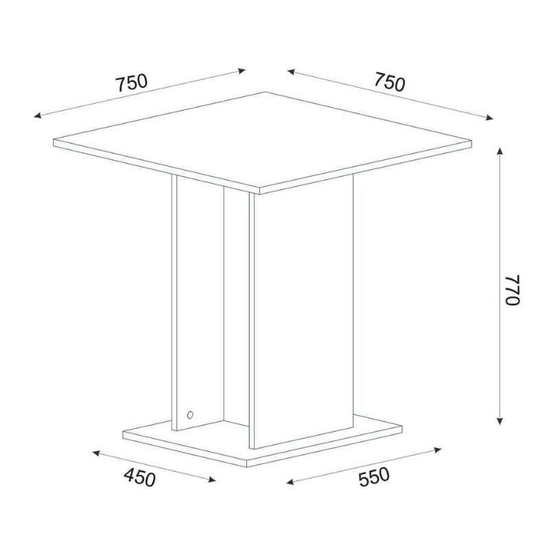 Σετ τραπεζαρία 5τμχ Allos - Iris Megapap χρώμα sapphire oak - ανοιχτό μπεζ 75x75x77εκ.