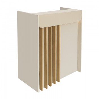 Γραφείο υποδοχής - reception Karibu Megapap με LED χρώμα sandstone - sepet oak 90x40x100εκ.