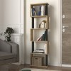 Βιβλιοθήκη Alvina Megapap χρώμα sapphire oak - ανθρακί 45x19,6x158,8εκ.