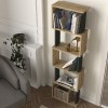 Βιβλιοθήκη Alvina Megapap χρώμα sapphire oak - ανθρακί 45x19,6x158,8εκ.