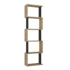 Βιβλιοθήκη Alvina Megapap χρώμα sapphire oak - ανθρακί 45x19,6x158,8εκ.
