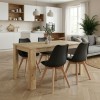 Σετ τραπεζαρία 5τμχ Darlen - Viva Megapap χρώμα sapphire oak - μαύρο/φυσικό πόδι 125x72x74εκ.