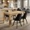 Σετ τραπεζαρία 5τμχ Darlen - Viva Megapap χρώμα sapphire oak - μαύρο 125x72x74εκ.