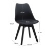 Σετ τραπεζαρία 5τμχ Darlen - Viva Megapap χρώμα sapphire oak - μαύρο 125x72x74εκ.