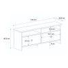 Έπιπλο τηλεόρασης Gradias Megapap χρώμα λευκό - sapphire oak 120x29,6x46,8εκ.