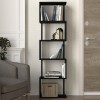 Βιβλιοθήκη Alvina Megapap χρώμα μαύρο 45x19,6x158,8εκ.