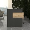 Γραφείο υποδοχής - reception Aloha Megapap με LED χρώμα ανθρακί - sepet oak 95,5x40x110,3εκ.