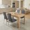 Σετ τραπεζαρία 5τμχ Darlen - Rosa Megapap χρώμα sapphire oak - γκρι/χρωμίου πόδι 125x72x74εκ.