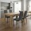 Σετ τραπεζαρία 5τμχ Darlen - Rosa Megapap χρώμα sapphire oak - γκρι 125x72x74εκ.