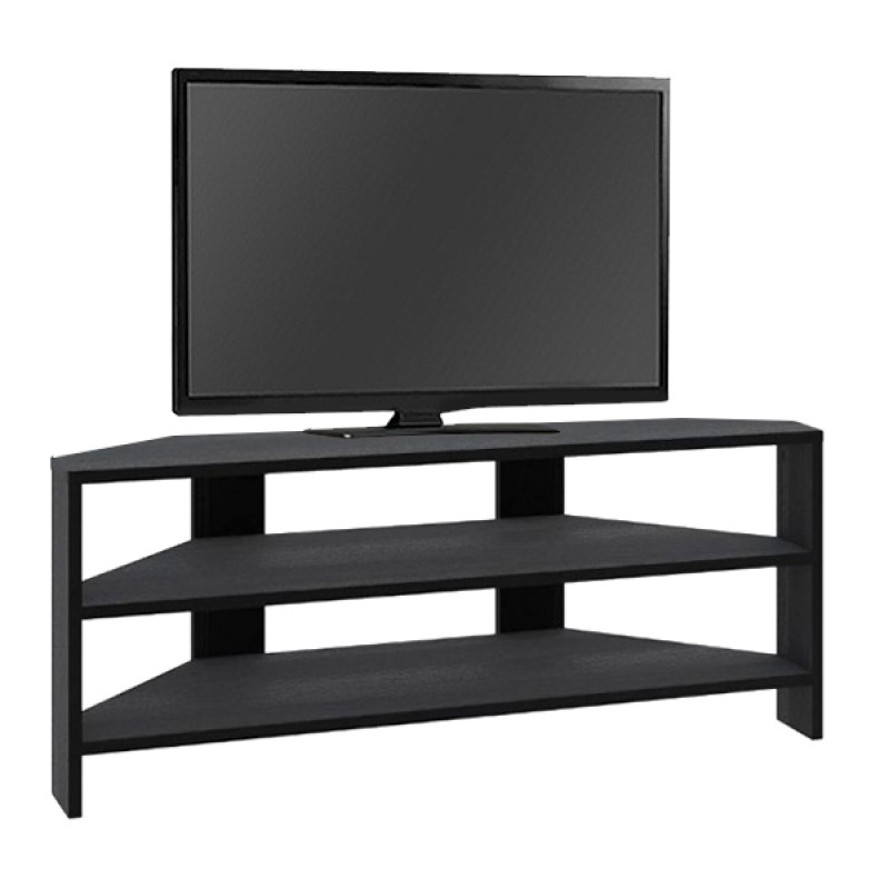 Έπιπλο τηλεόρασης γωνιακό Thales Megapap χρώμα black wood 110x36x45εκ.