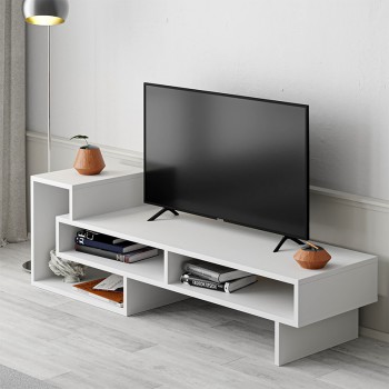 Έπιπλο τηλεόρασης Tetra Megapap χρώμα λευκό 136,7x40x42εκ.