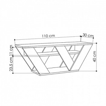 Έπιπλο τηλεόρασης Pipralla Megapap χρώμα sandstone 110x30x40εκ.
