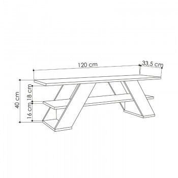 Έπιπλο τηλεόρασης Farfalla Megapap χρώμα sandstone 120x33,5x40εκ.