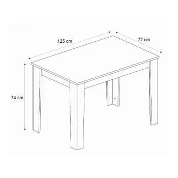 Σετ τραπεζαρία 5τμχ Darlen - Alma Megapap χρώμα sapphire oak - μαύρο 125x72x74εκ.